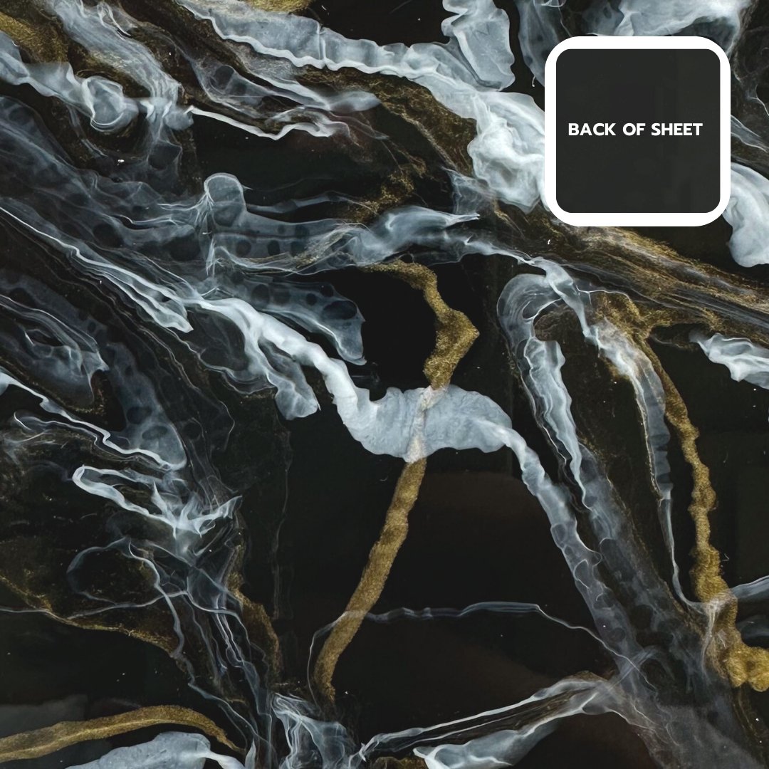 1/8" Black Golden Swirl Marble Cast Acrylic Sheets - Acrylic Sheets