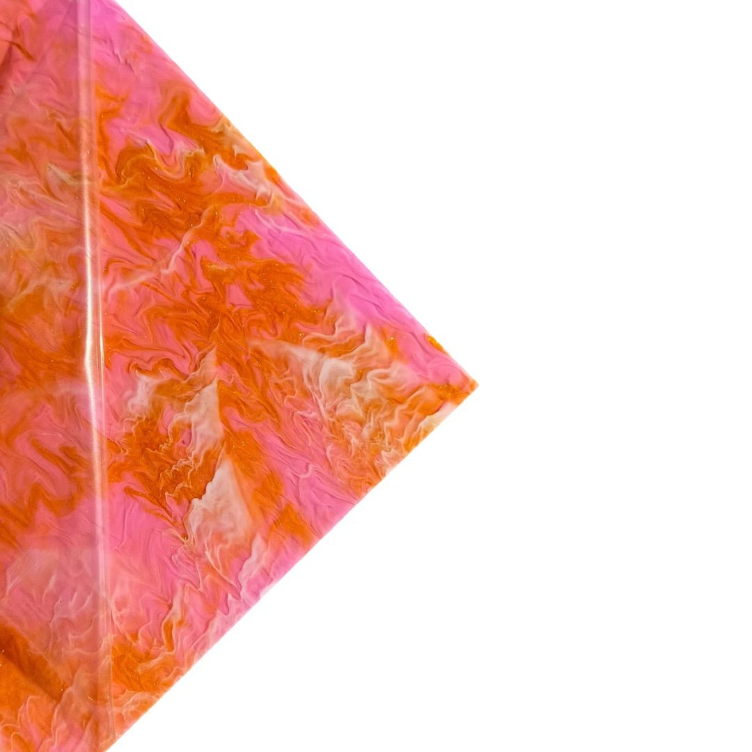 1/8" Hot Pink Golden Swirl Marble Cast Acrylic Sheets - Acrylic Sheets