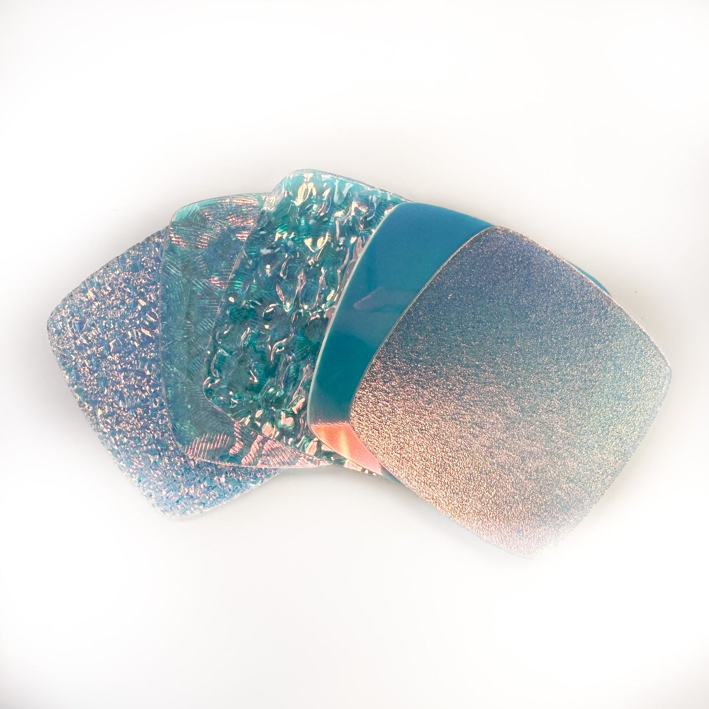 1/8" Iridescent Blue Engraves White Two Tone Acrylic Sheets (Double Sided Film) - Acrylic Sheets