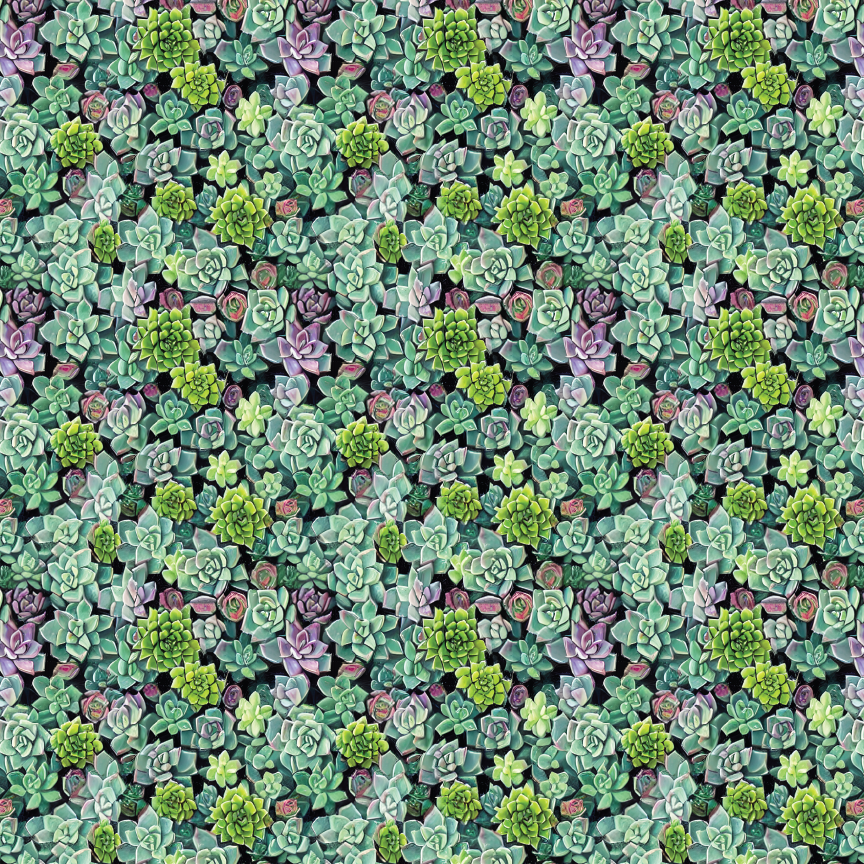 succulent print fabric P0029
