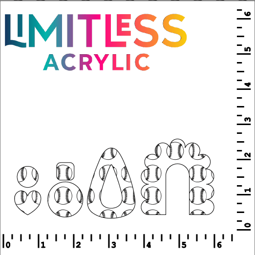 Baseballs Scattered Pattern Acrylic Sheet - CMB Pattern Acrylic