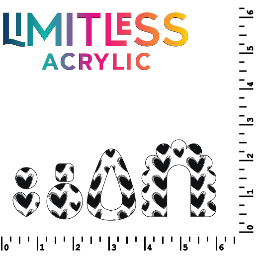 Black Doodle Hearts Pattern Acrylic Sheets - CMB Pattern Acrylic