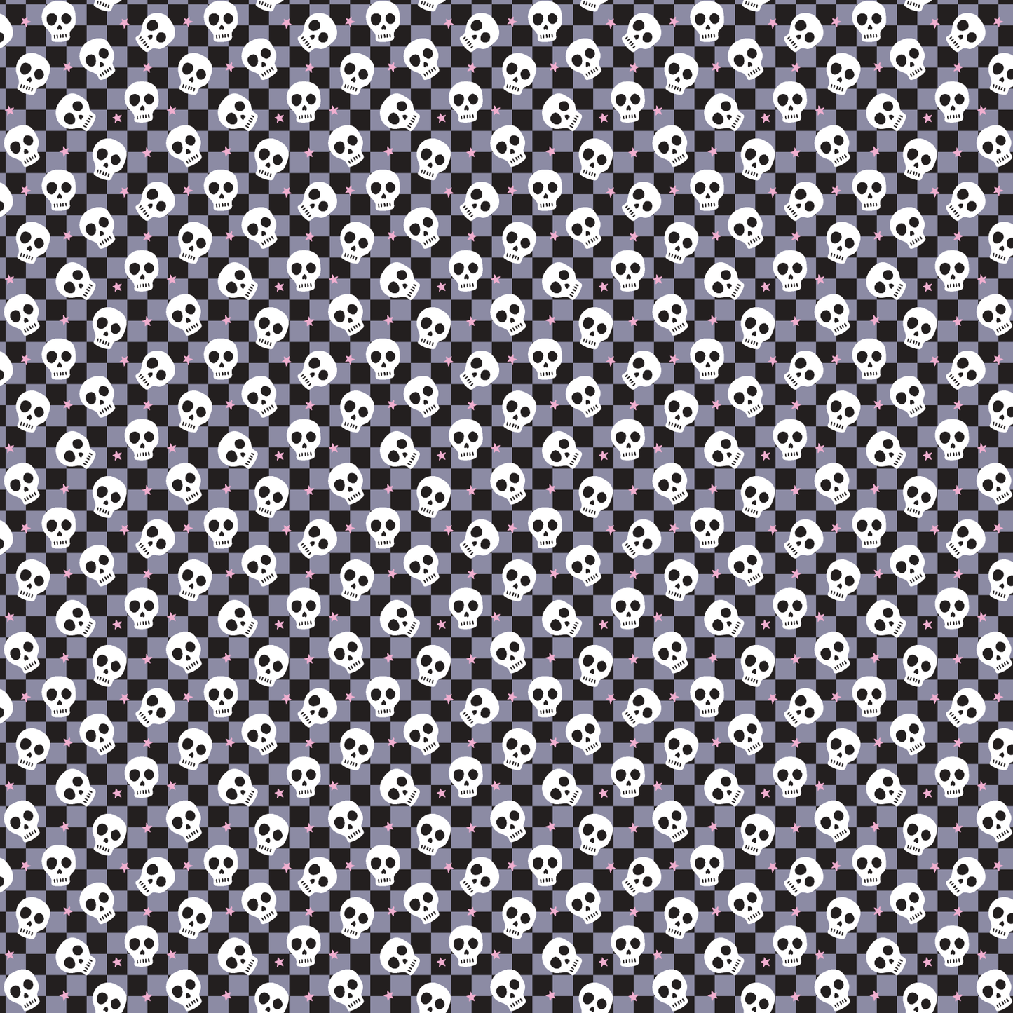 Black & Gray Checkered Skulls Pattern Acrylic Sheets - CMB Pattern Acrylic