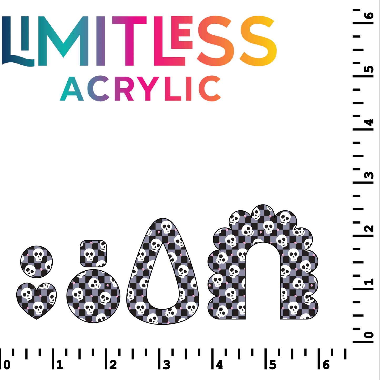 Black & Gray Checkered Skulls Pattern Acrylic Sheets - CMB Pattern Acrylic