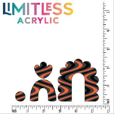 Black & Orange Waves Pattern Acrylic Sheet - CMB Pattern Acrylic