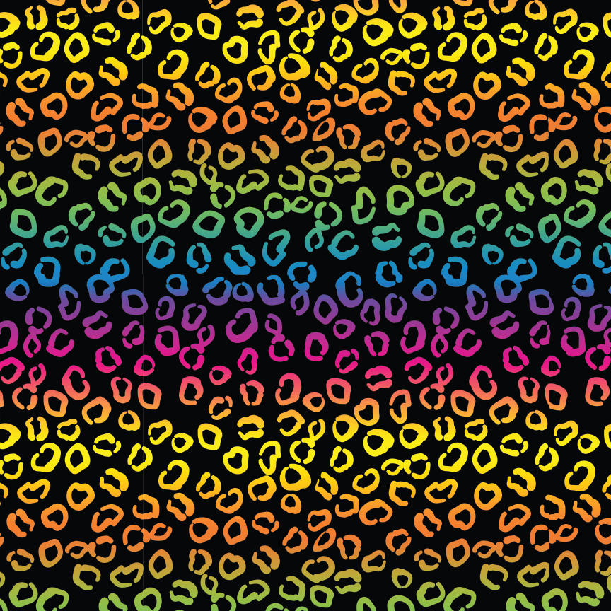 Black Rainbow Leopard Pattern Acrylic Sheet