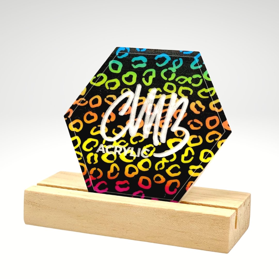Black Rainbow Leopard Pattern Sheet - CMB Pattern Acrylic