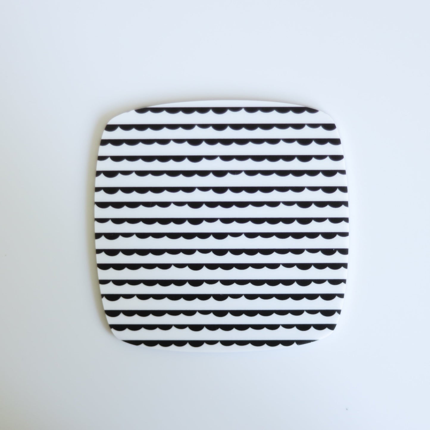 Black & White Scallop Stripes Acrylic Pattern Sheet - CMB Pattern Acrylic