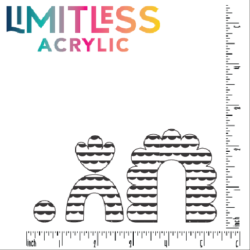 Black & White Scallop Stripes Pattern Acrylic Sheet - CMB Pattern Acrylic