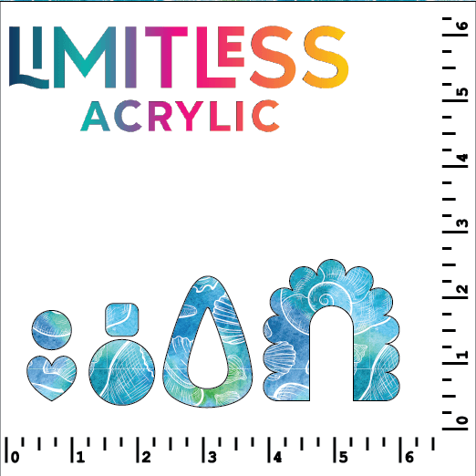 Blue & Green Watercolor Seashells Pattern Acrylic Sheets - CMB Pattern Acrylic