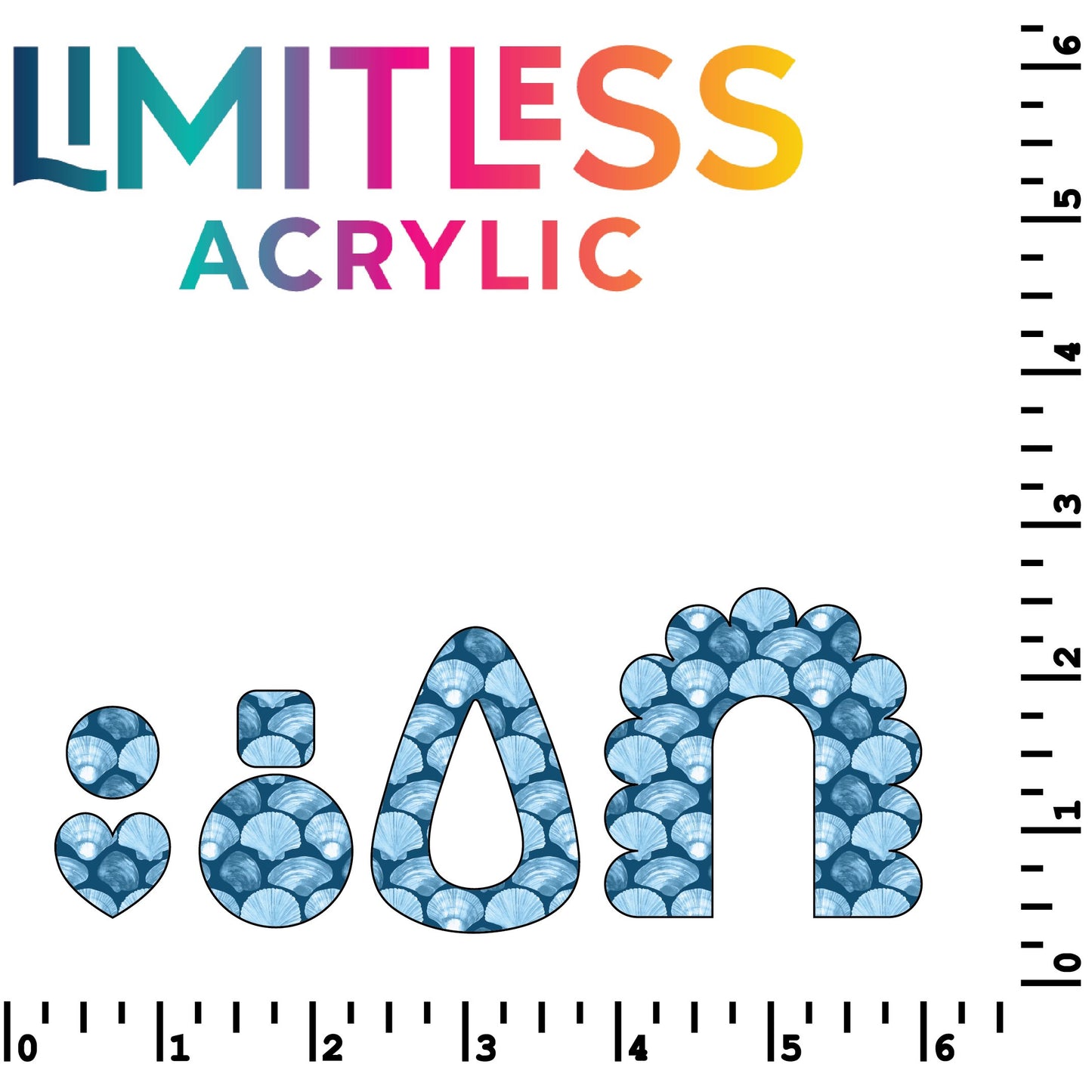 Blue Shells Pattern Acrylic Sheets - CMB Pattern Acrylic