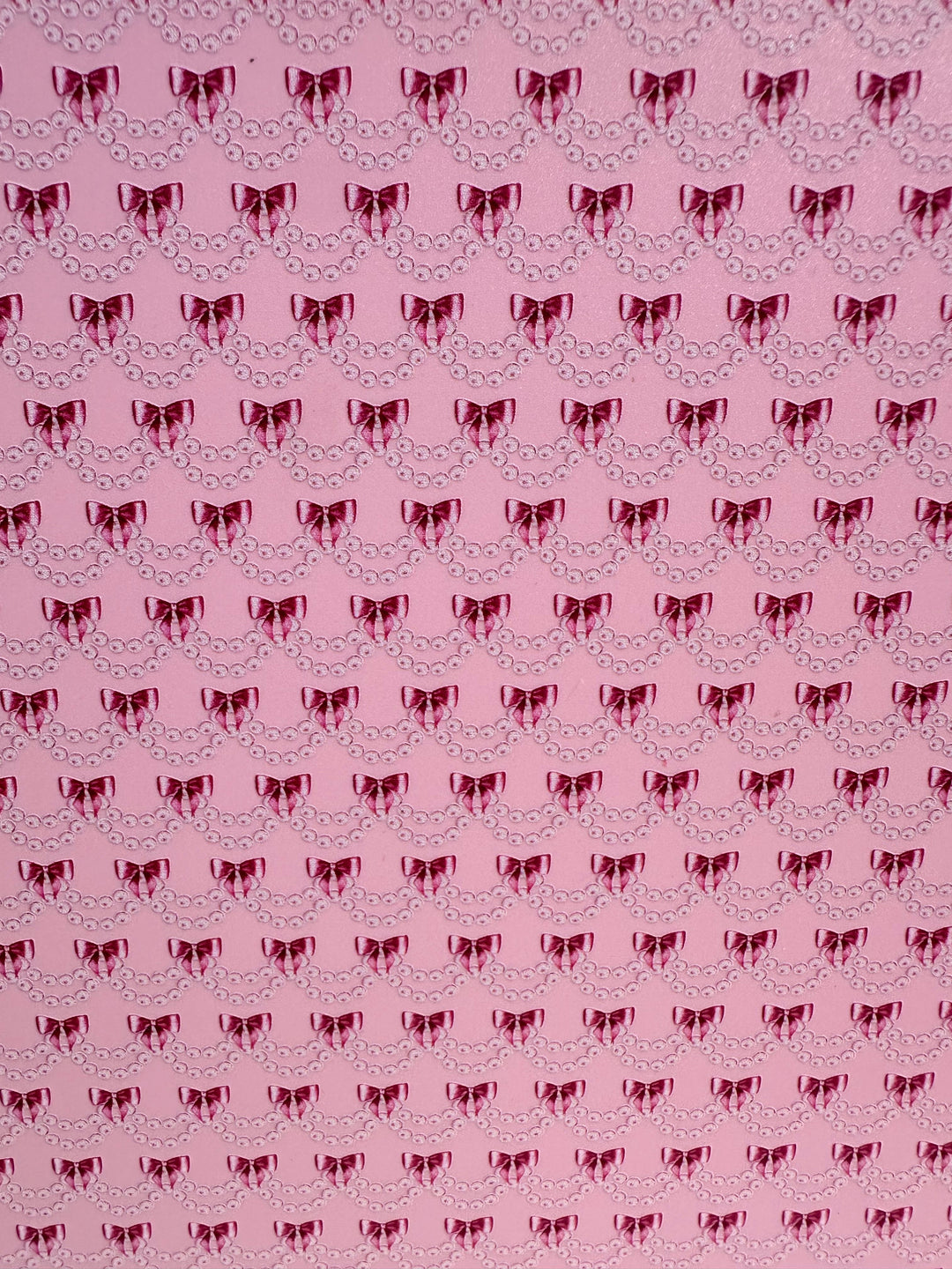 Bows & Pearls on Pastel Pink Pattern Acrylic Sheet CMB PRESTIGE PATTERNS - Acrylic Sheets