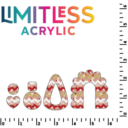 Christmas Chevron Snowflakes Pattern Acrylic Sheets - CMB Pattern Acrylic