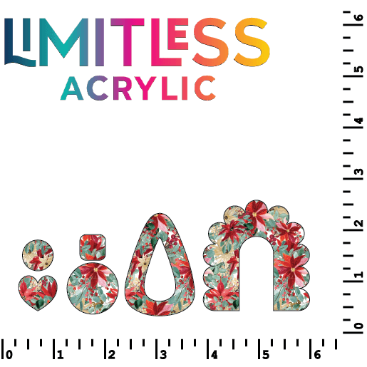 Christmas Watercolor Floral Pattern Acrylic Sheets - CMB Pattern Acrylic