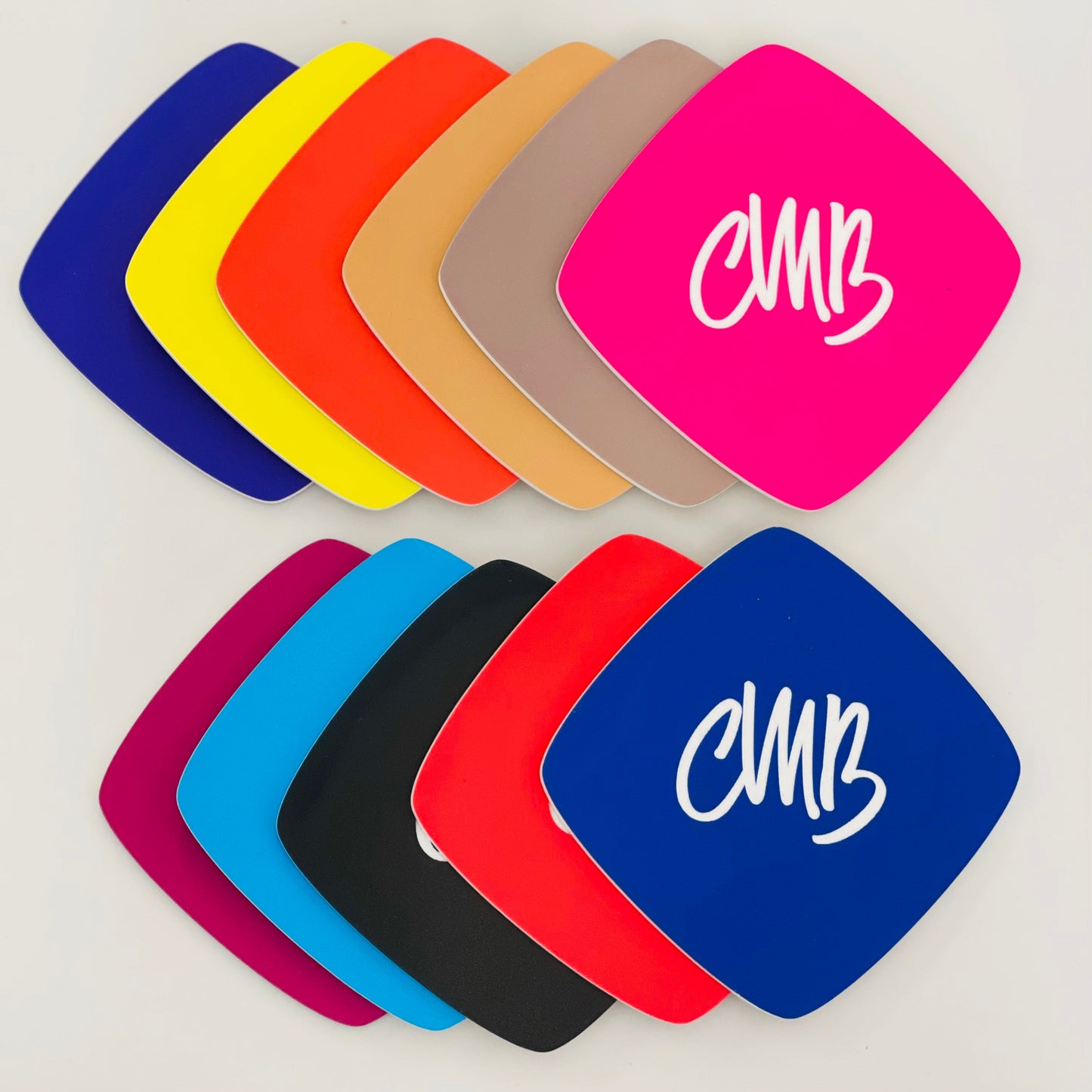 CMB Two Tone Printed Acrylic Blue Engraves White - CMB Pattern Acrylic