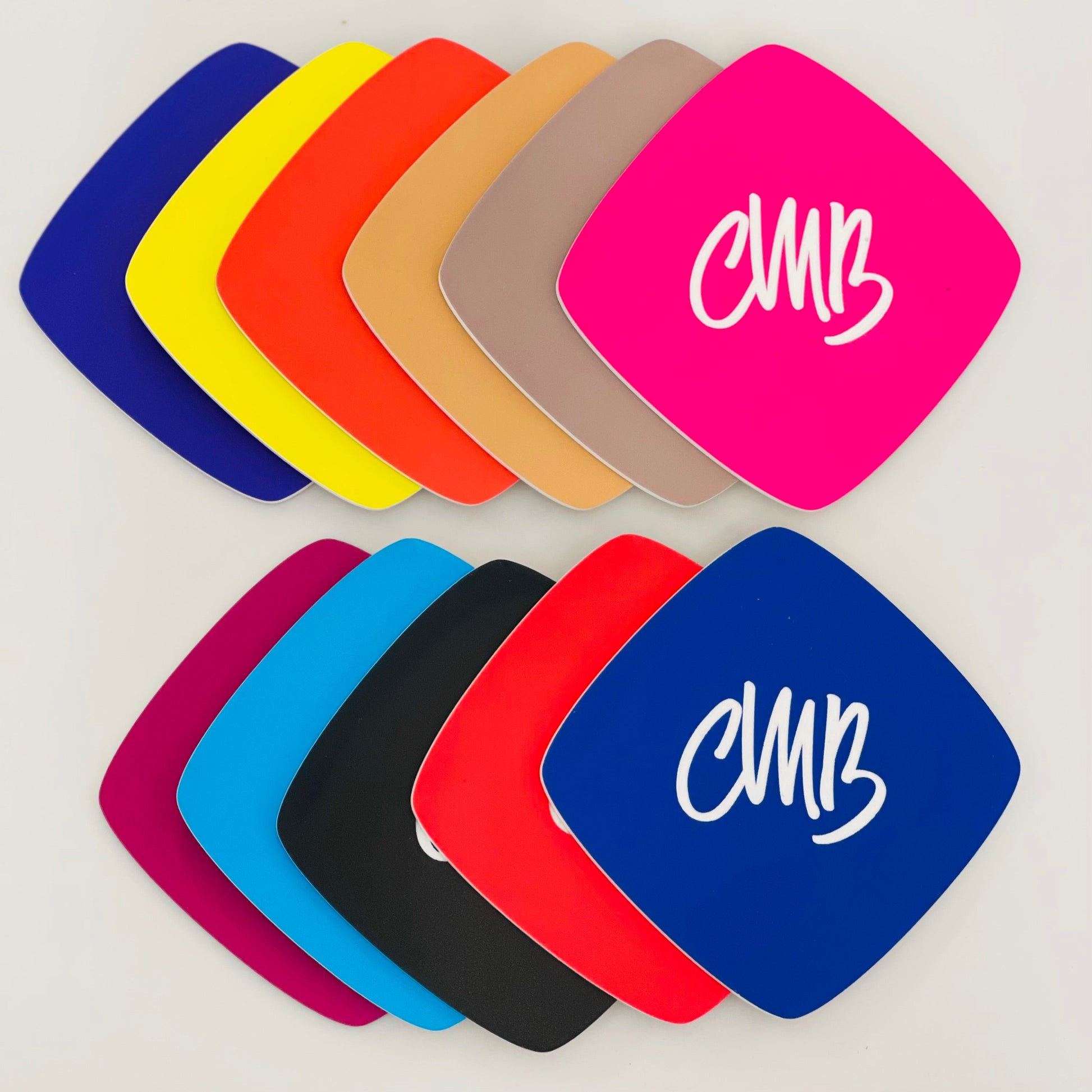 CMB Two Tone Printed Acrylic Hot Pink Engraves White - CMB Pattern Acrylic