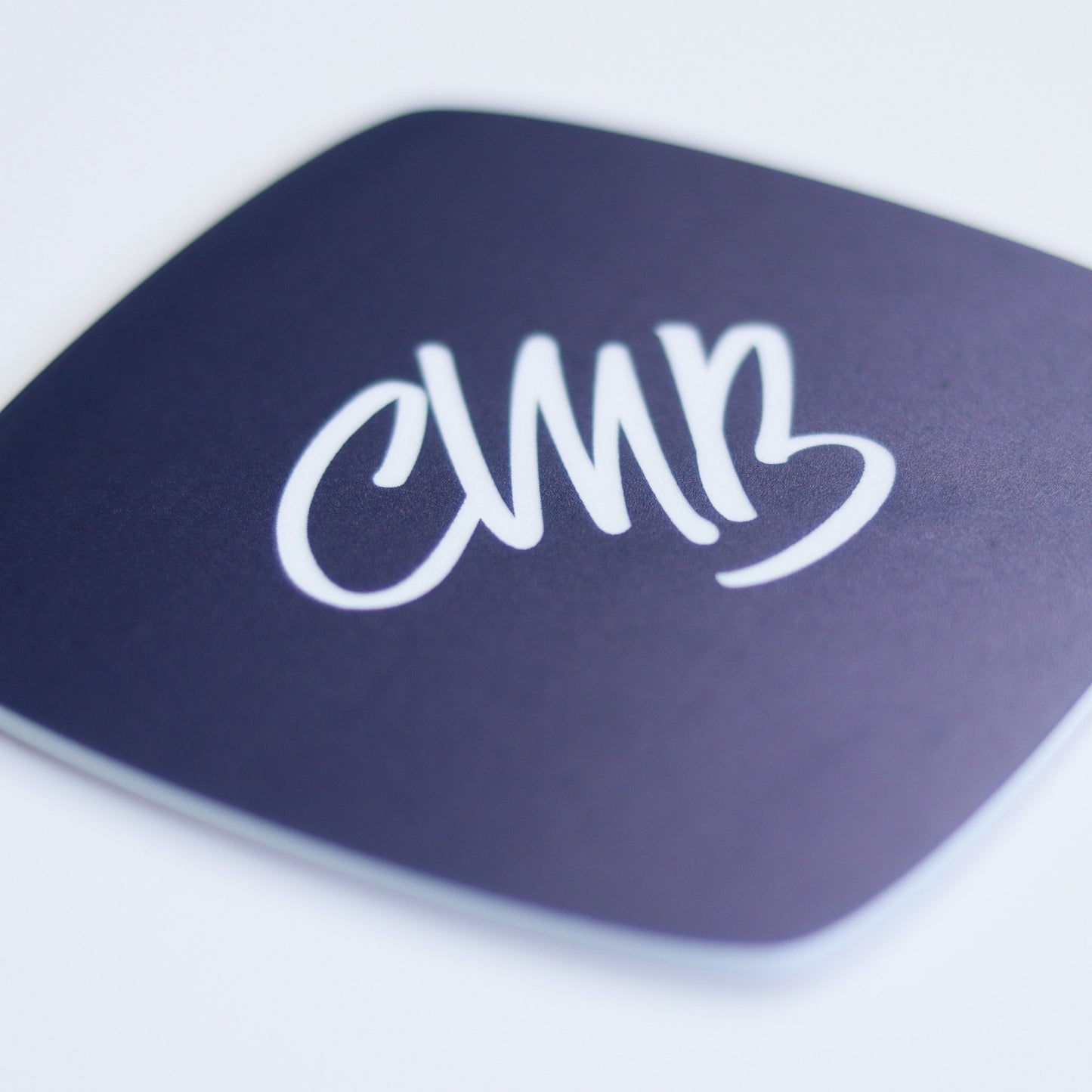 CMB Two Tone Printed Acrylic Navy Engraves White - CMB Pattern Acrylic