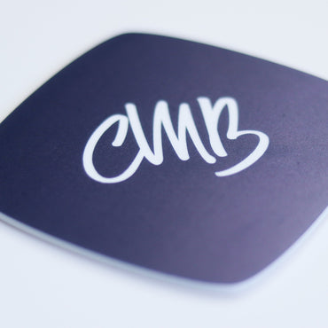 CMB Two Tone Printed Acrylic Navy Engraves White - CMB Pattern Acrylic