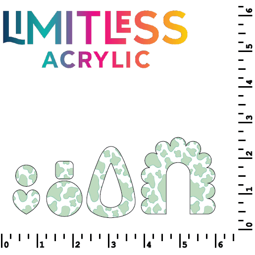 Cow Print- Pastel Mint Pattern Acrylic Sheet - CMB Pattern Acrylic