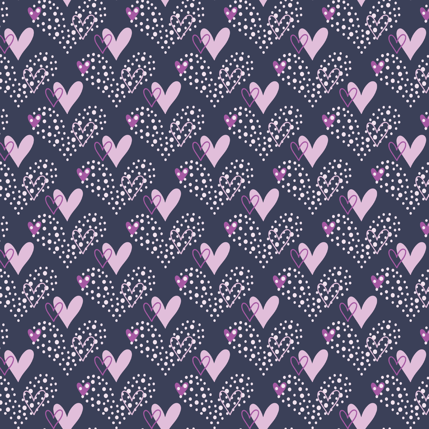 Dark Purple Doodle Hearts Pattern Acrylic Sheets - CMB Pattern Acrylic