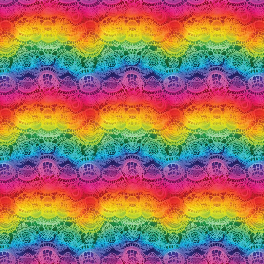Dark Rainbow Lace Pattern Acrylic Sheets - CMB Pattern Acrylic