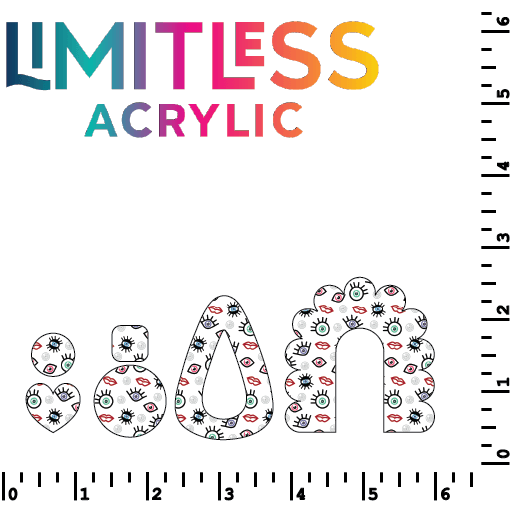 Eyes, Lips, No Face Pattern Acrylic Sheet - CMB Pattern Acrylic