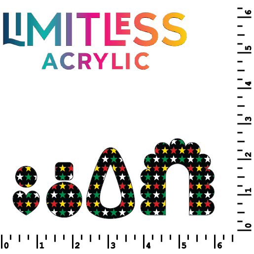 Green, Gold, Red Stars Pattern Acrylic Sheets - CMB Pattern Acrylic