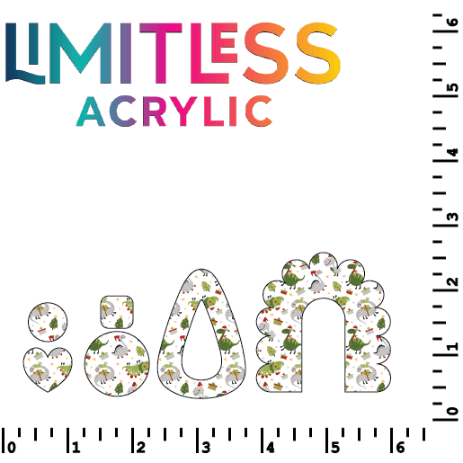 Itty Bitty Christmas Dinos Pattern Acrylic Sheets - CMB Pattern Acrylic