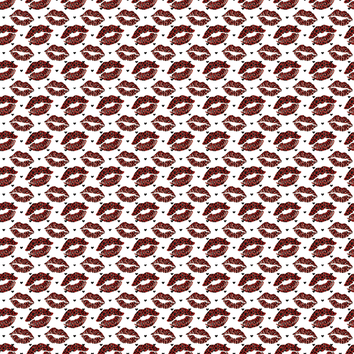 Itty Bitty Dark Red Lips Pattern Acrylic Sheets - CMB Pattern Acrylic