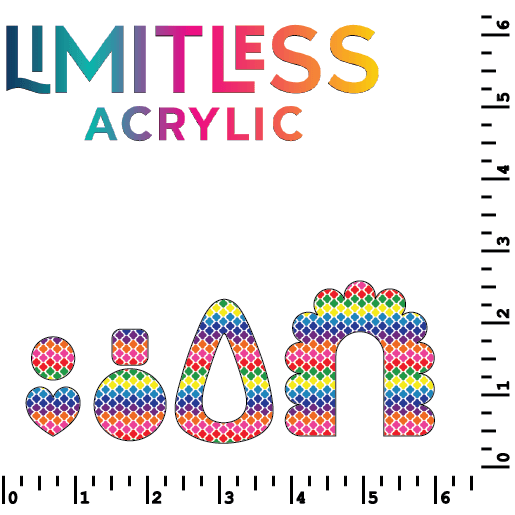 Itty Bitty Rainbow Quatrefoil Pattern Acrylic Sheets - CMB Pattern Acrylic