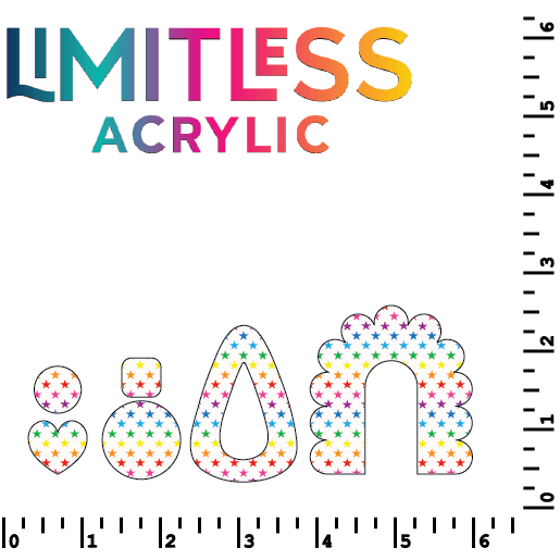 Itty Bitty Rainbow Stars Pattern Acrylic Sheets - CMB Pattern Acrylic