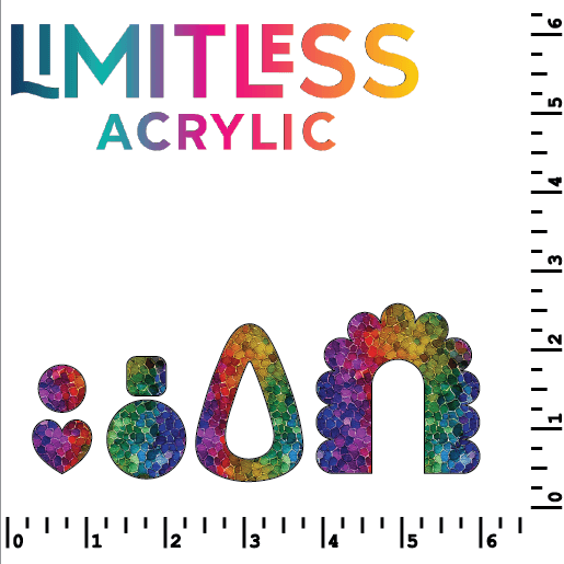 Itty Bitty Rainbow Terrazzo Tiles Pattern Acrylic Sheets - CMB Pattern Acrylic