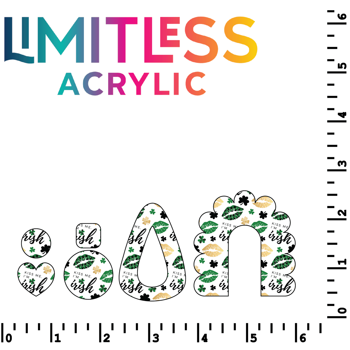 Kiss Me I'm Irish Pattern Acrylic Sheets - CMB Pattern Acrylic