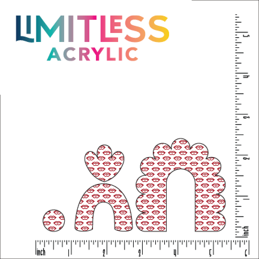 Lippy Lips Pattern Acrylic Sheet - CMB Pattern Acrylic