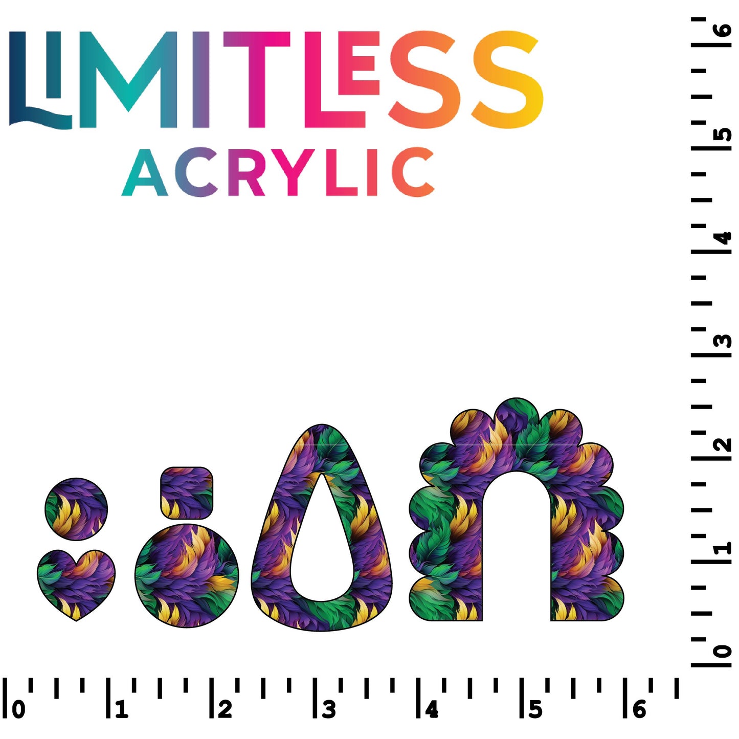 Mardi Gras Feathers Pattern Acrylic Sheets - CMB Pattern Acrylic