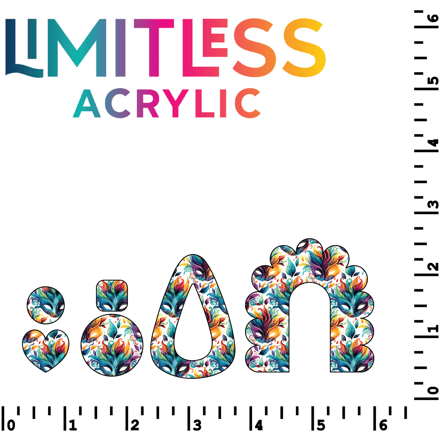 Mardi Gras Masks Pattern Acrylic Sheets - CMB Pattern Acrylic