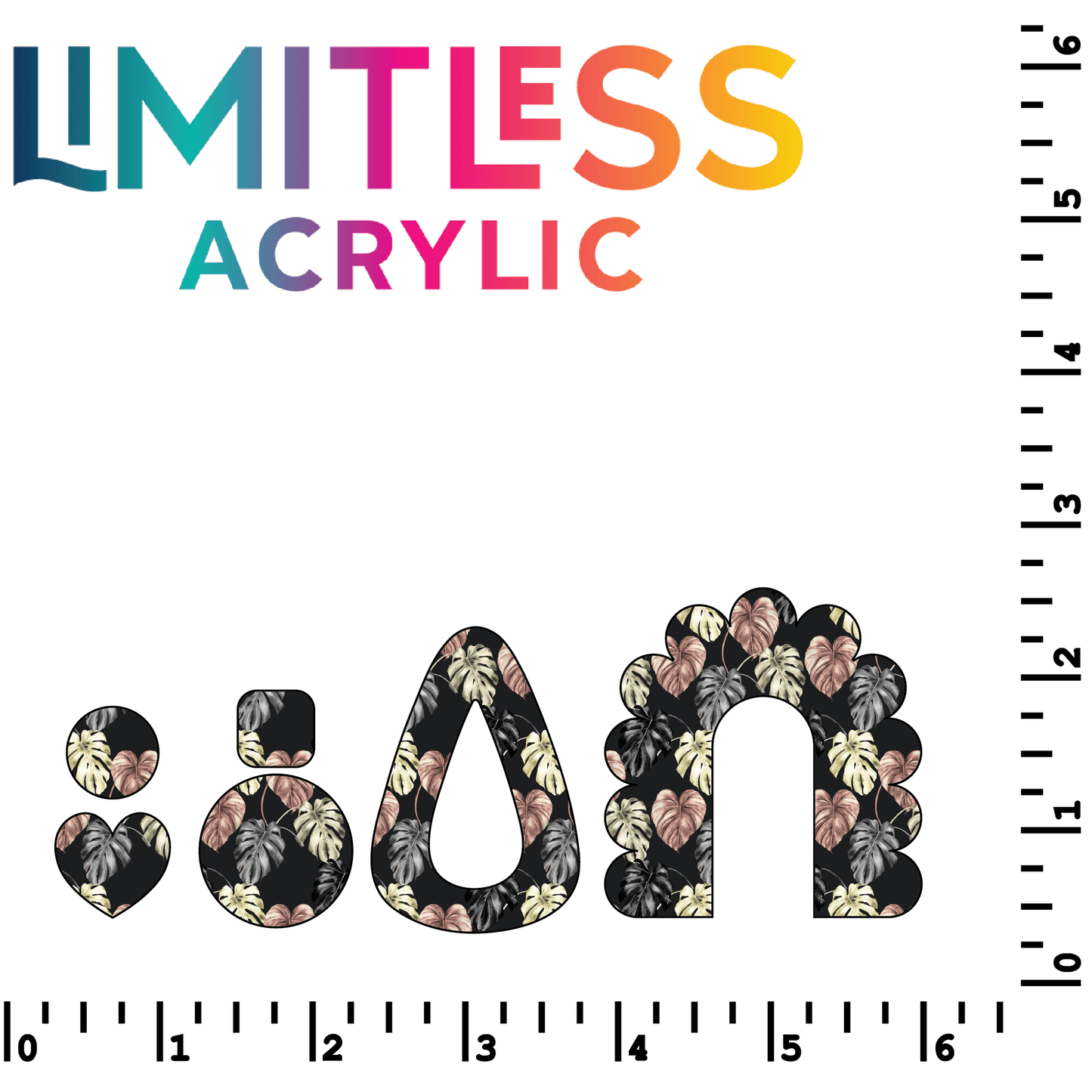 Midnight Monstera Pattern Acrylic Sheets - CMB Pattern Acrylic