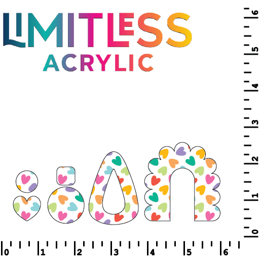 Multicolor Scattered Hearts Pattern Acrylic Sheets - CMB Pattern Acrylic