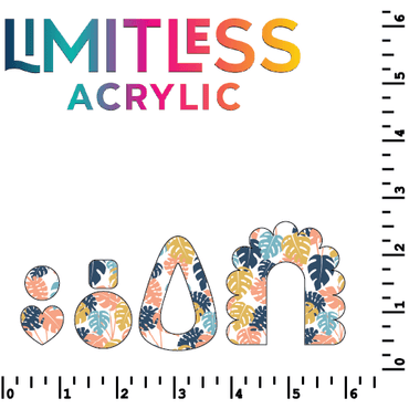 Mustard & Navy Monstera Pattern Acrylic Sheets - CMB Pattern Acrylic