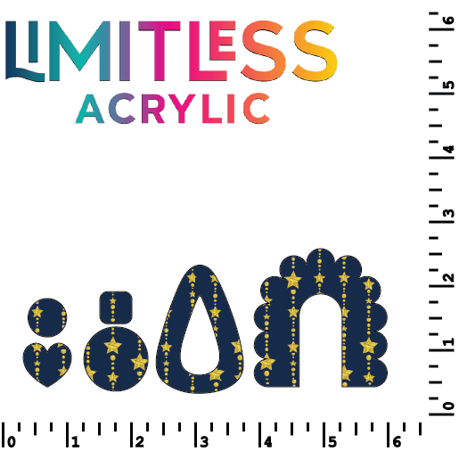 Navy Starfall Pattern Acrylic Sheets - CMB Pattern Acrylic