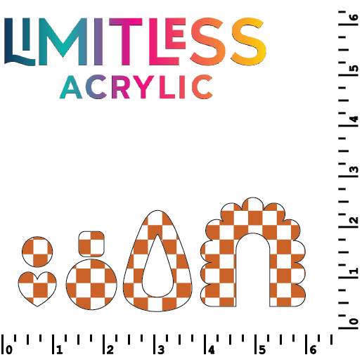 Orange Checkered Pattern Acrylic Sheets - CMB Pattern Acrylic