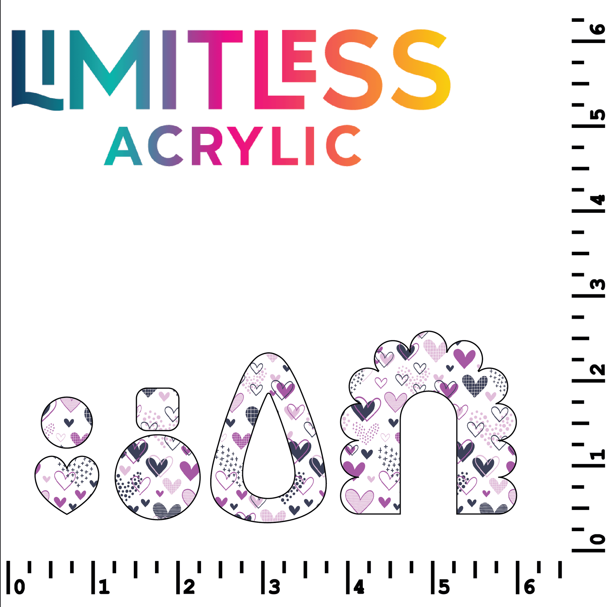 Purple Doodle Hearts Pattern Acrylic Sheets - CMB Pattern Acrylic