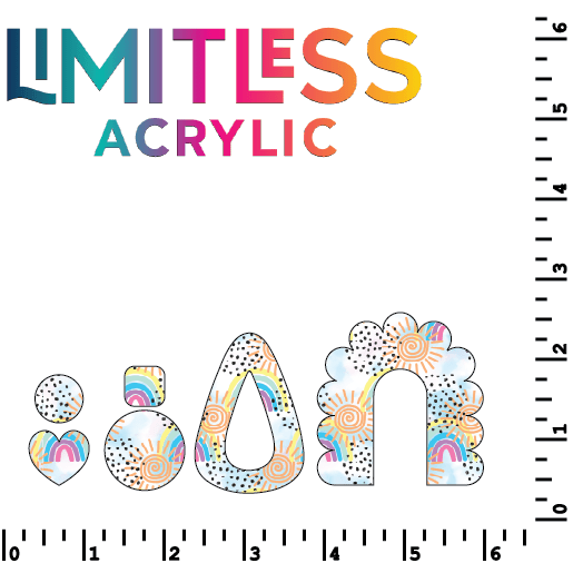 Rainbows & Sunshine Pattern Acrylic Sheets - CMB Pattern Acrylic