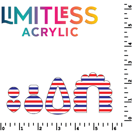 Red & Blue Stripes Pattern Acrylic Sheets - CMB Pattern Acrylic