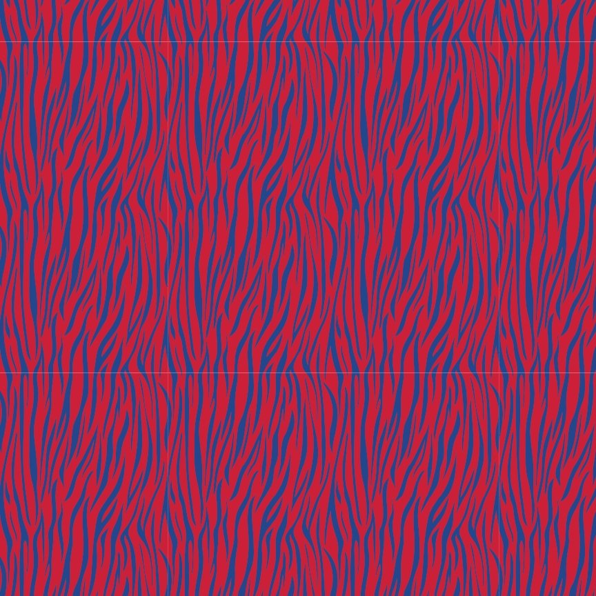 Red & Blue Zebra Pattern Acrylic Sheet - CMB Pattern Acrylic