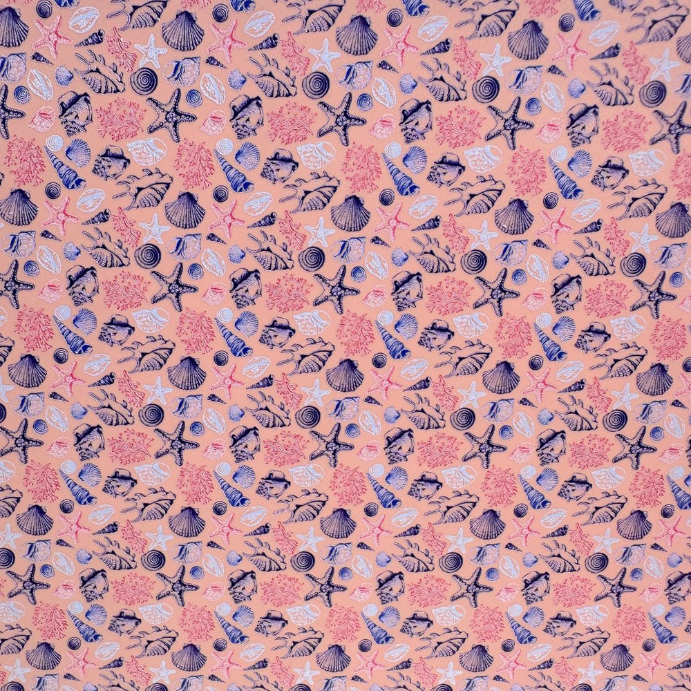 Seashells on Matte Peach Blush Pattern Acrylic Sheet CMB PRESTIGE PATTERNS - Acrylic Sheets