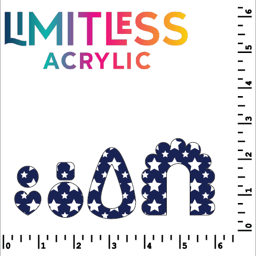 White Stars on Blue Pattern Acrylic Sheets - CMB Pattern Acrylic