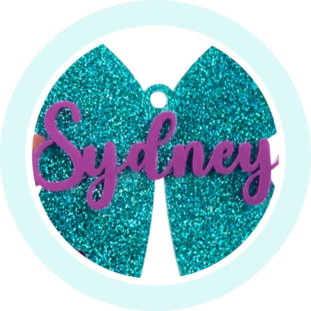 Cuttle Cheerleading Bow Bag Tag! - Custom Made Better
