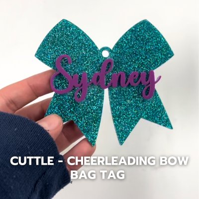 Cuttle Cheerleading Bow Bag Tag! - Custom Made Better