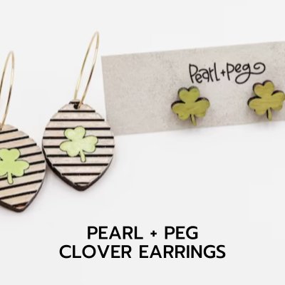 Peg + Pearl Clover Dangle Earrings - Custom Made Better